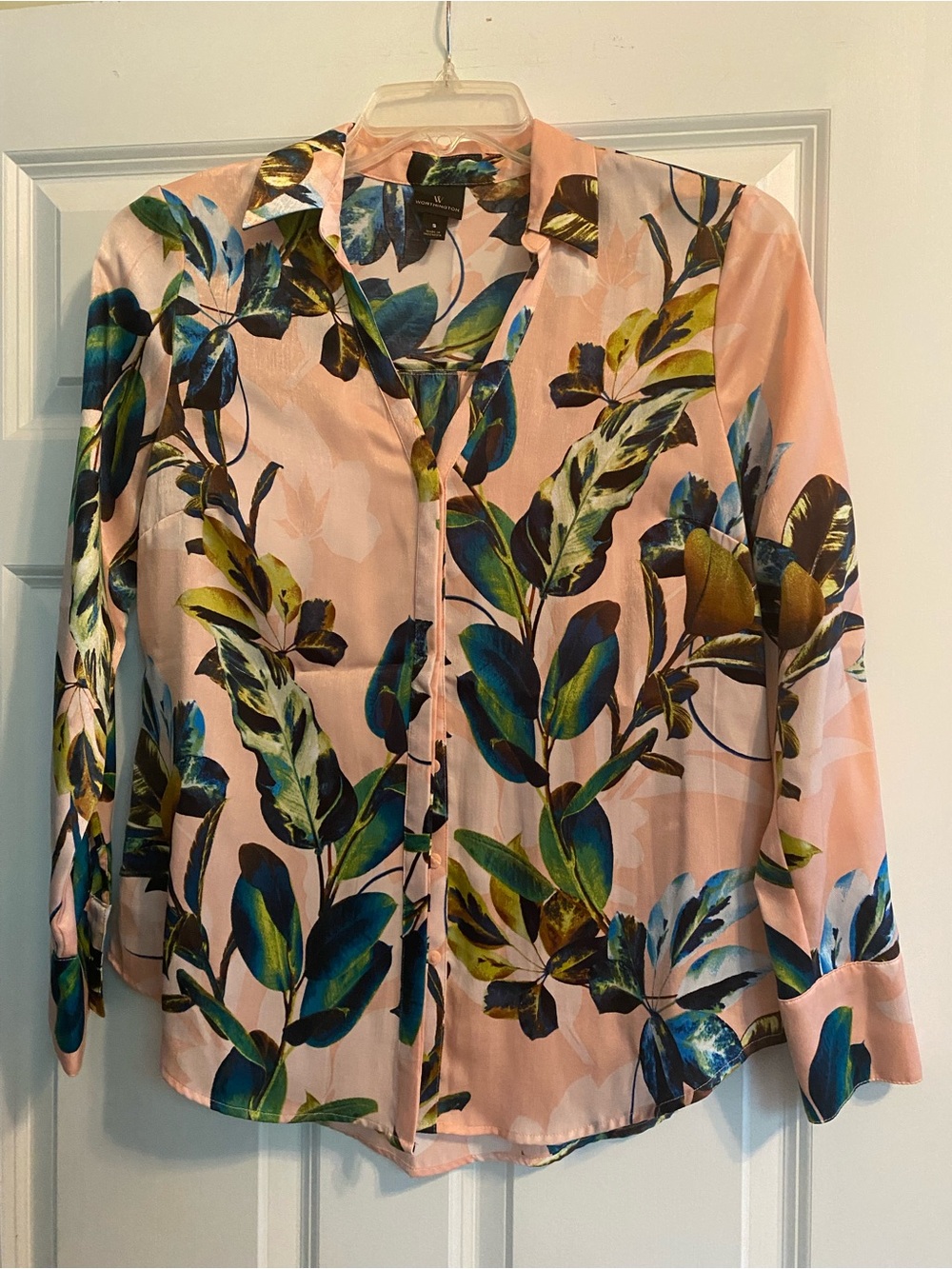 Worthington Pink Floral Button-Down Shirt